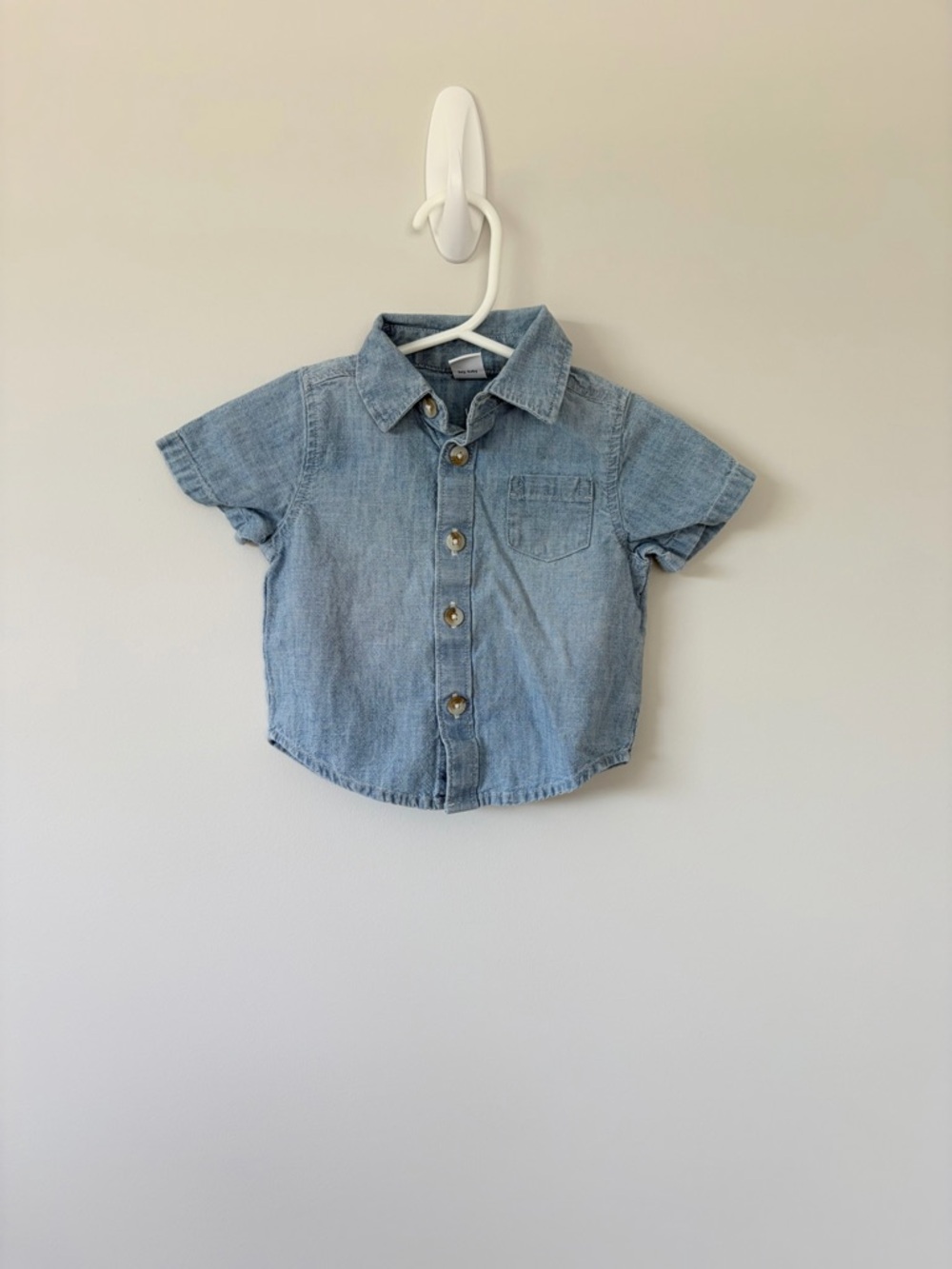 Old Navy Light Wash Chambray Baby Button Up Shirt